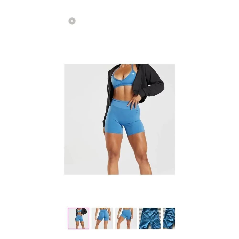 Gymshark Light Coastal Blue Butt Scrunch Shorts Original Tight Power Shorts Athl